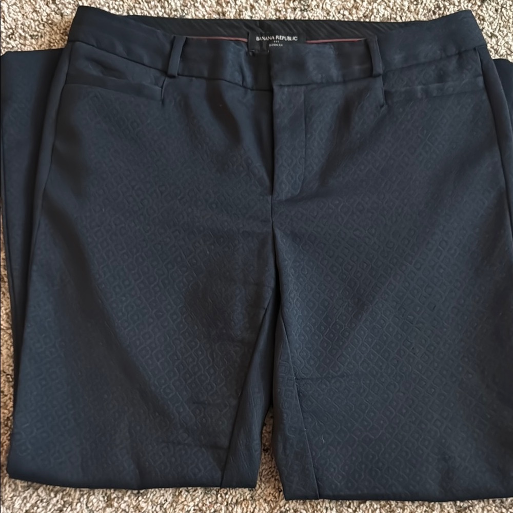Banana Republic Navy Patterned Sloan pant